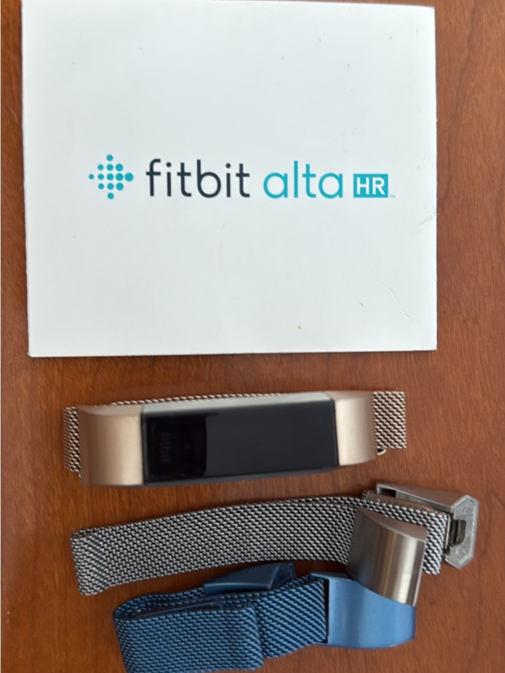 fitbit Alta HR Rose Gold Tracker with Silver, blue  and seven other bands!!